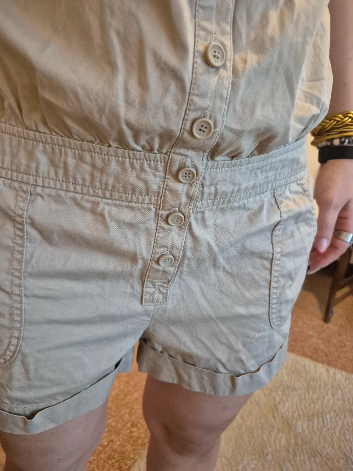 Combishort beige caqui claro liso – photo 5